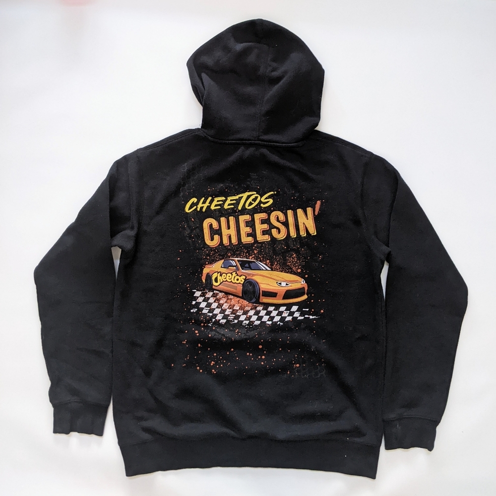 Cheetos Cheesing Race Car Black Hoodie, Men's Small